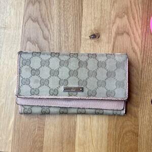 Gucci‎ GG canvas Long wallet Pink Interior